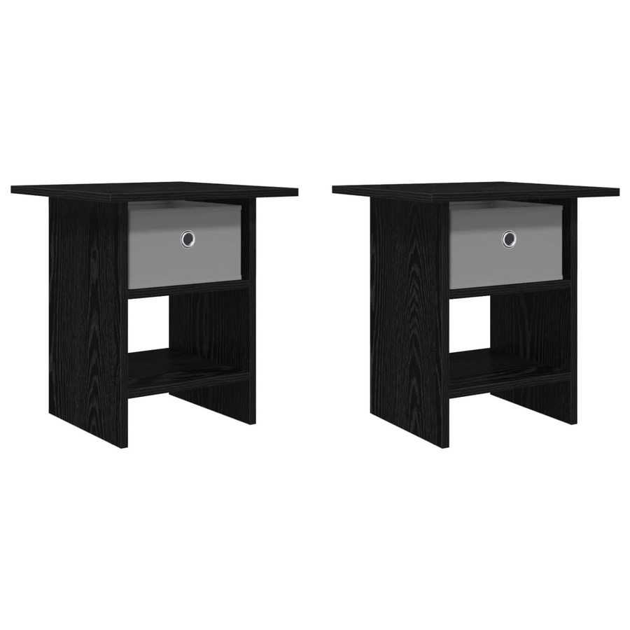 vidaXL Nachttisch Set 2 Stück in Schwarz und Eichen-Optik, modern, B/T/H: 41 x 40 x 45 cm - Bild 2