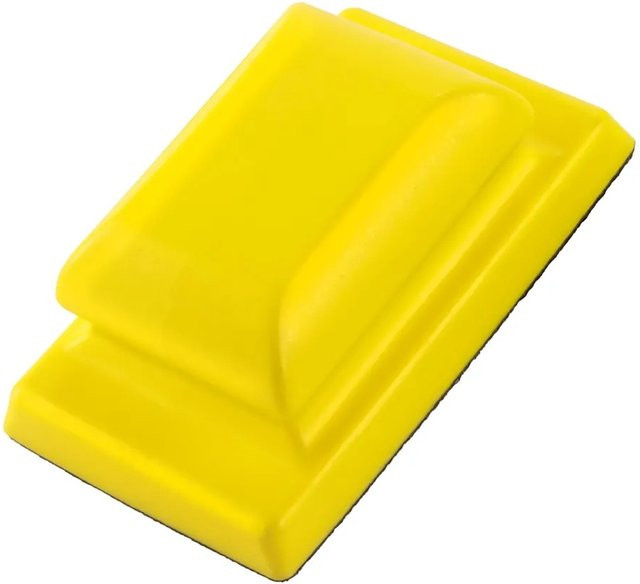 STAHLWERK Handschleifblock Set aus PU-Schaumstoff mit Klett-Schleifmittel, Gelb, B: 115 mm, H: 70 mm - Bild 1