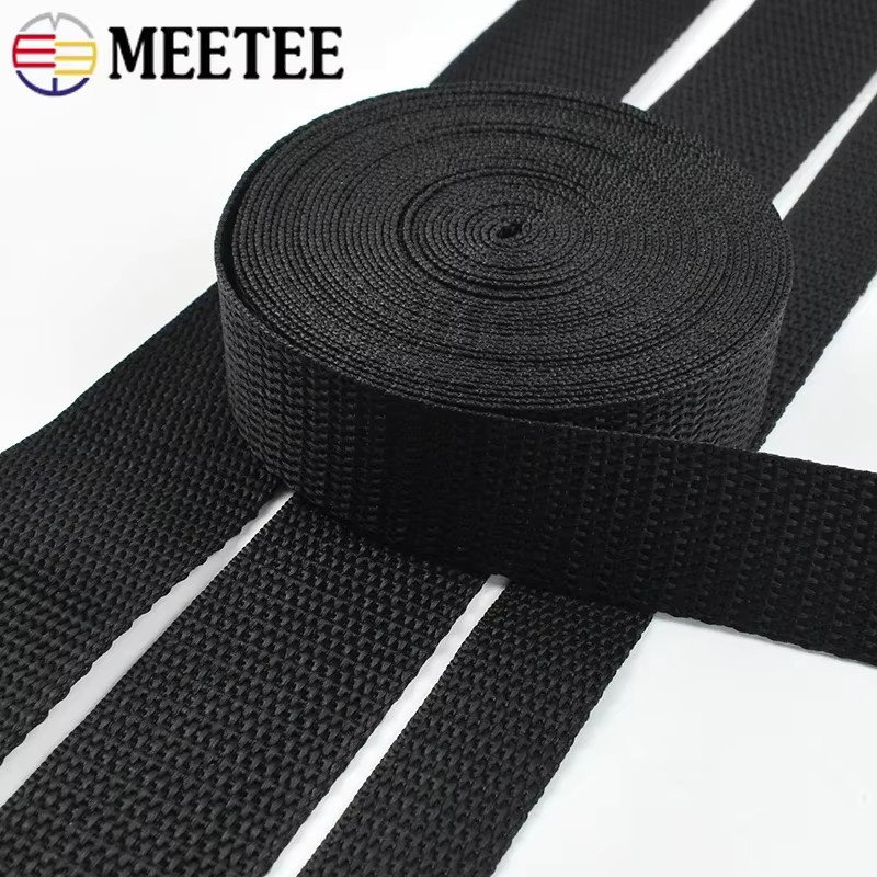 Meetee Nylon-Gurtband in Schwarz als Meterware für Taschen, Schultergurte und Nähzubehör, Breite: 20 mm bis 50 mm - Bild 4