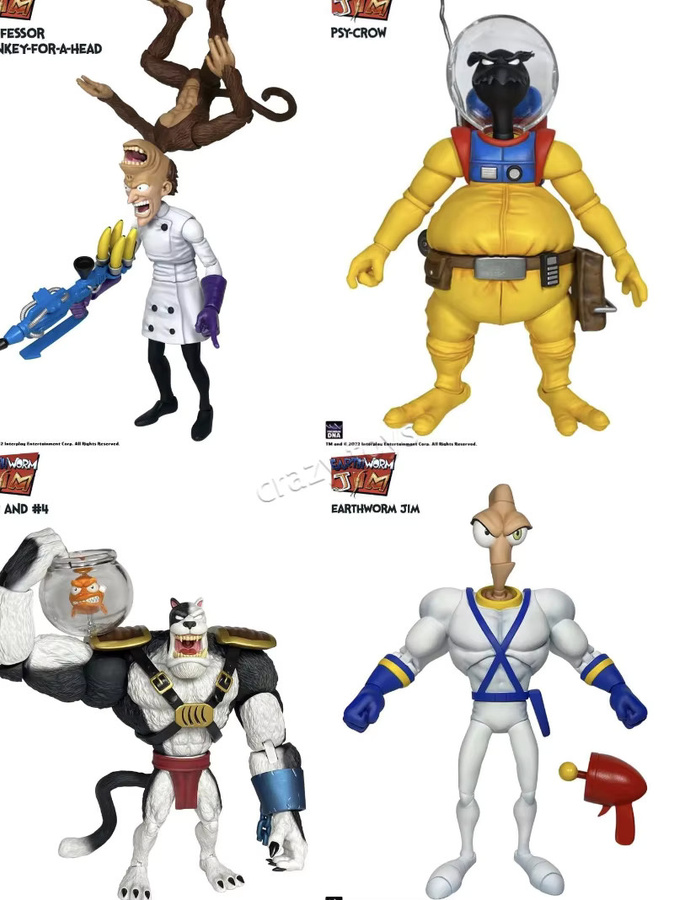 Bandai Earthworm Jim Bob Psy-Crow Professor Monkey Sammlerfigur, Actionfigur - Bild 2
