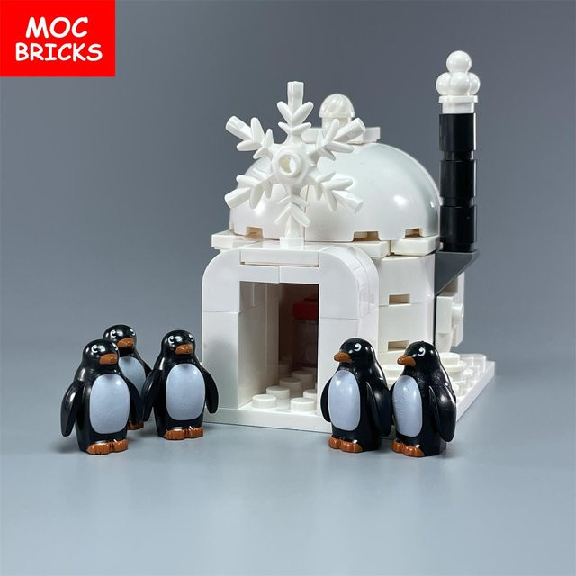 Yiran toy MOC Bausteine Eis Tier Polarpinguin Strand, Konstruktionssteine, ab 6 Jahren - Bild 1