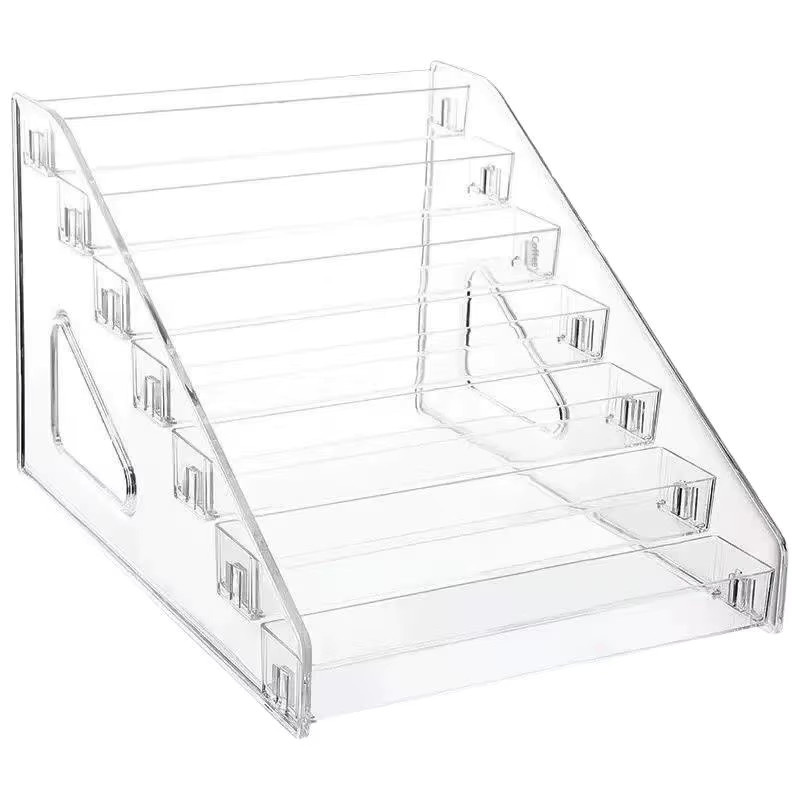 YOWEI Präsentationsständer aus Acryl, transparenter mehrschichtiger Organizer in schräger Ausführung - Bild 5