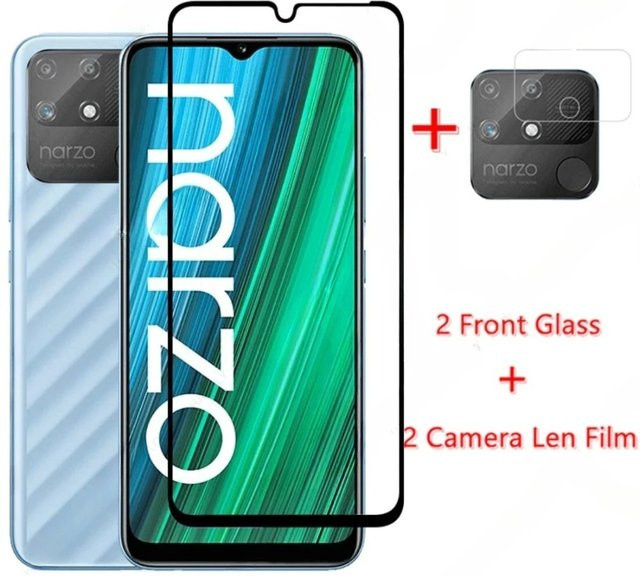 Realme Displayschutz aus gehärtetem Glas für Narzo 80x 80 Pro 50 50A 50i 30 30A 8 9 Pro GT inklusive Kameralinsen-Schutzfolie transparent - Bild 1