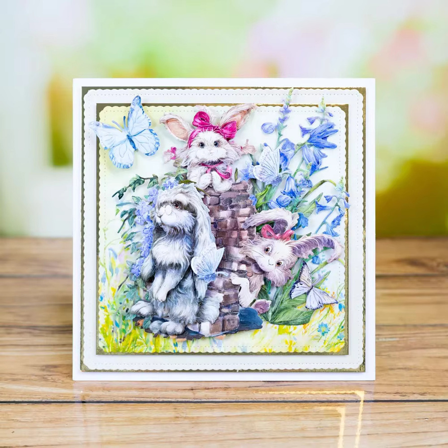 Scruff Bunnies Metall Stanzformen und Schablonen Set für DIY Grußkarten und Scrapbooking in Multicolour - Bild 1