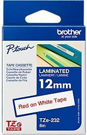 Brother TZe-232 Schriftbandkassette für P-touch, Farbe: Weiß mit roter Schrift, Breite: 12 mm, Länge: 8 m - Bild 4