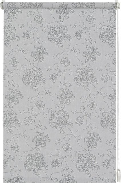 Gardinia EasyFix Rollo mit Dekor Stickerei in Silber, Breite: 45 cm, Höhe: 150 cm - Bild 1