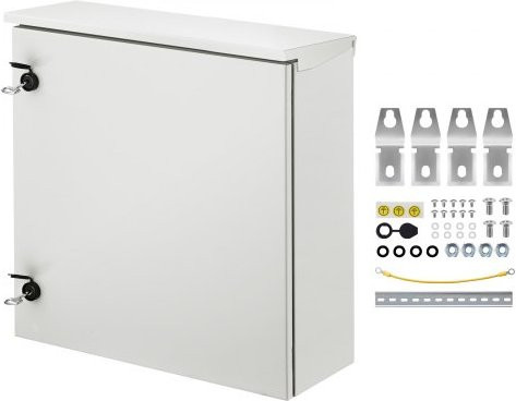 VEVOR Schaltschrank Elektrogehäuse aus Stahl in Weiß, NEMA 4 Outdoor-Gehäuse, IP66 wasser- und staubdicht, Wandmontage, B/T/H: 60 x 60 x 20 cm - Bild 1