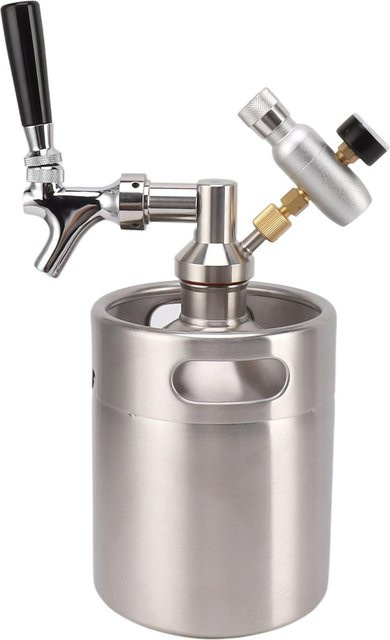 Aimo Mini Bierfass System aus Edelstahl mit Zapfhahn, 2 l, Silber - Bild 1