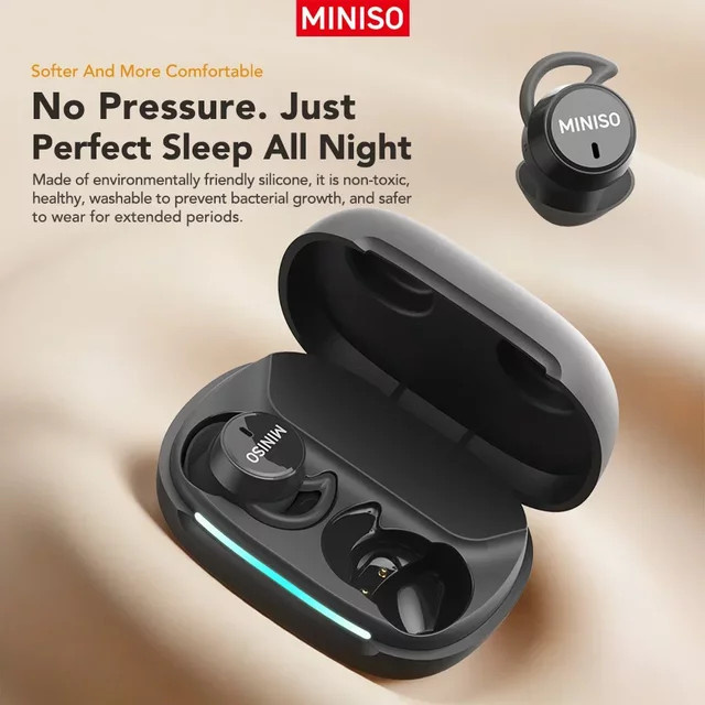 MINISO MS217 Schlafhilfe-Kopfhörer Bluetooth In-Ear Ohrhörer mit KI-Übersetzung in Schwarz - Bild 1