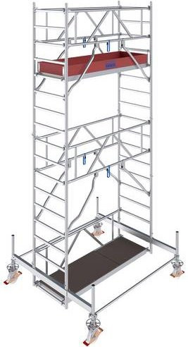 Krause Alu-Fahrgerüst Stabilo Serie Rollgerüst aus Aluminium in Silber, B: 75 cm, T: 200 cm, H: 550 cm - Bild 1