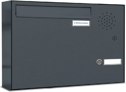 AL Briefkasten für 1 Partei mit Zaundurchwurf, grau, B/H/T: 153,455 x 34,5 x 11,6 cm - Bild 1