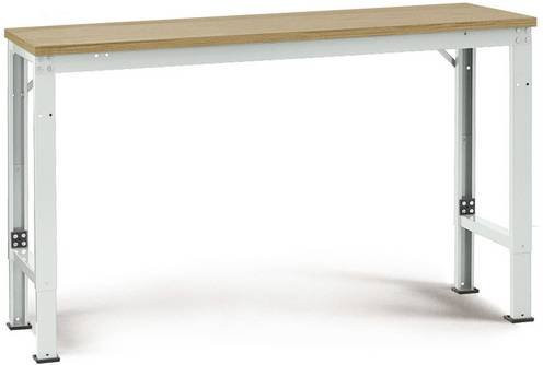 Manuflex AU7035.7035 Arbeits-Grundtisch UNIVERSAL Spezial mit Multiplexplatte, Lichtgrau, B/T/H: 125 x 80 x 72,2-102,2 cm - Bild 1