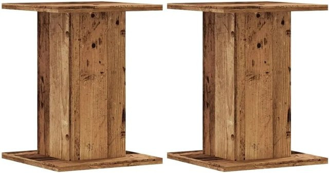 2er-Set vidaXL Pflanzenständer aus Holzwerkstoff in Altholz-Optik, Braun, B/T/H: 30 x 30 x 40 cm - Bild 1