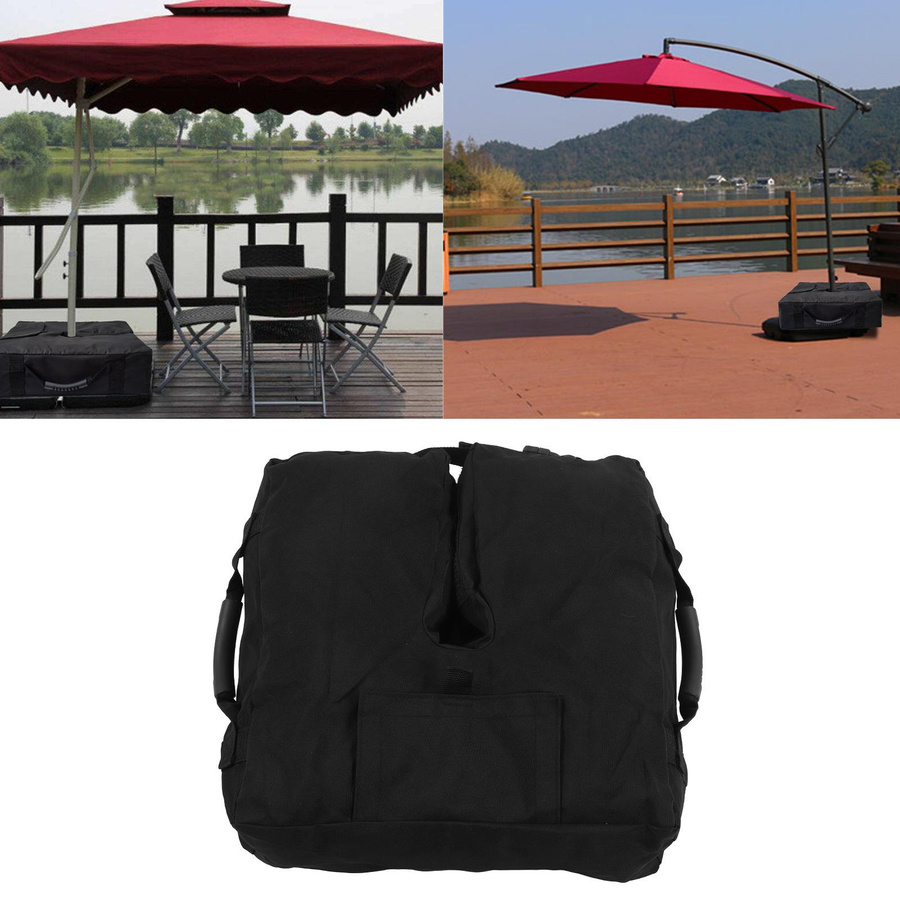 Fishine Schirmständer Gewichtstasche aus wasserdichtem 900D Oxford-Gewebe in Schwarz für Sonnenschirme und Campingzelte - Bild 3