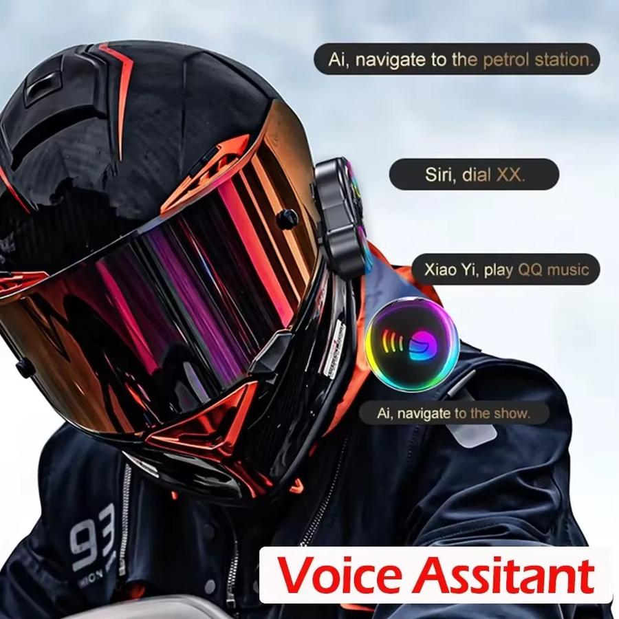kebidumei Y13 Pro Helm-Intercom-Headset mit Dual-Bluetooth 6.0, RGB-Lichteffekt und 500 m Reichweite in Schwarz/Multicolor - Bild 6