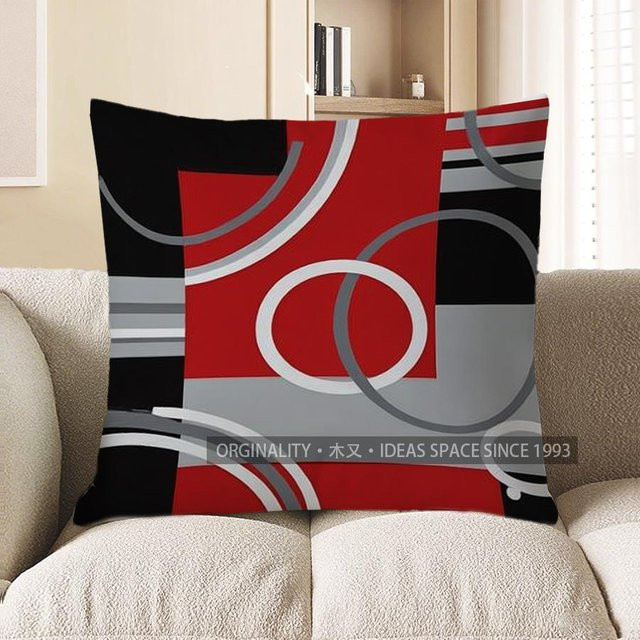 JMG Clothing Kissenbezug mit modernem abstraktem Muster in Rot, B/B: 45 x 45 cm - Bild 1