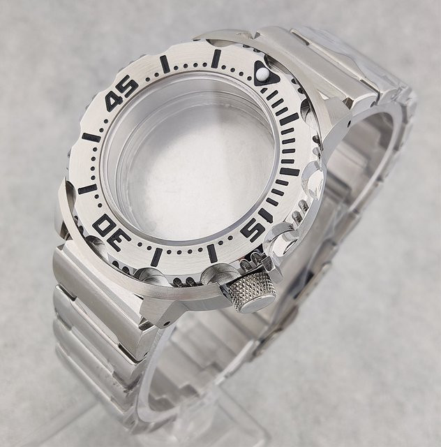 OUMASHI Uhrengehäuse Edelstahl, 42 mm, Silber, Saphirglas - Bild 1