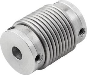 KIPP Metallbalgkupplung aus Aluminium in Silber mit Gewindestift, Gr. 10, D1: 6 mm, D2: 6 mm, L: 25 mm - Bild 1