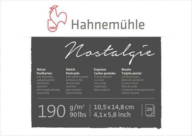 Hahnemühle Skizzen-Postkartenblock A6 in Naturweiß mit 20 Blatt und 190g/m² - Bild 1