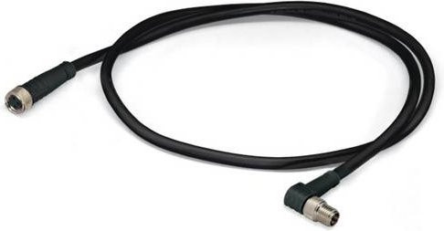 WAGO 756-5202/030-010 Sensor-Aktor-Steckverbinder M8 Stecker gewinkelt und Buchse gerade, Schwarz, Kabellänge: 1,00 m - Bild 1