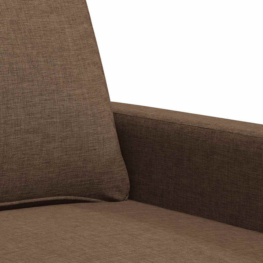 vidaXL 3-Sitzer-Sofa Braun mit Stoffbezug und Metallrahmen - Bild 4