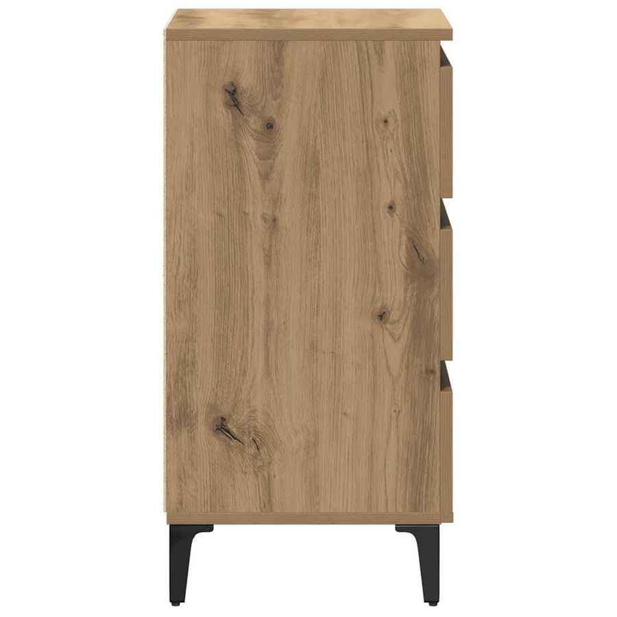 vidaXL Nachttisch in Artisan-Eiche mit Metallbeinen, Braun, B/T/H: 40 x 35 x 69 cm - Bild 3