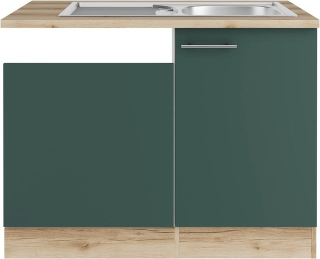 OPTIFIT Savona405 Küchen-Spülenschrank-Set in Steingrün mit modernem Design und mattem Finish - Bild 1