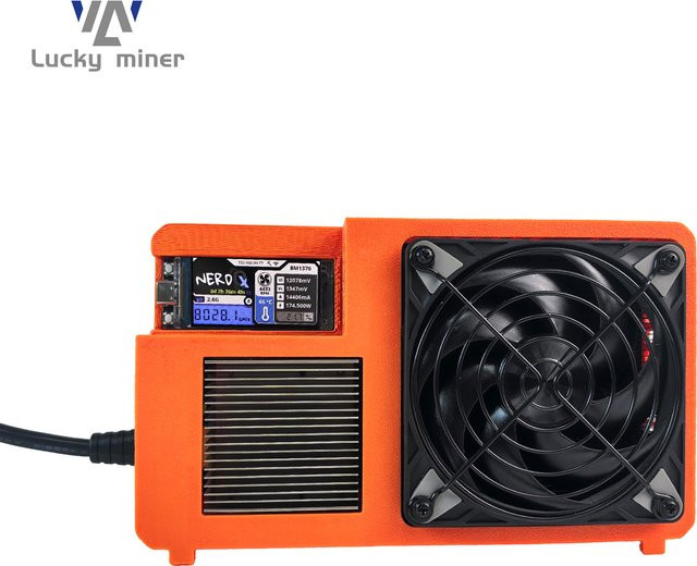 NerdQX Open-Source-Desktop-Bitcoin-Miner SHA-256 ASIC-Miner Krypto-Rig in Orange mit 8TH/s Leistung - Bild 1