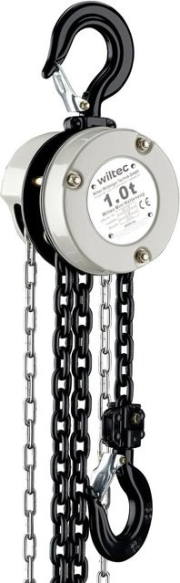 Wiltec Handkettenzug manuell in Silber mit 1t Tragmittel und 3m Hubhöhe - Bild 1