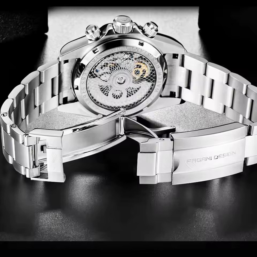 PAGANI DESIGN Armbanduhr Automatik, Edelstahl, Silber, Herren - Bild 3
