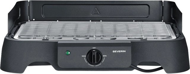 Severin Tischgrill PG 8593 in Schwarz mit Edelstahl und Kunststoff, 2000W, B/H/L: 33 x 8,5 x 42 cm - Bild 3