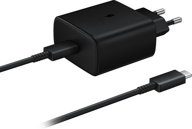 Samsung 45W USB-C Netzteil mit Kabel in Schwarz EP-TA845 + DW767JBE - Bild 1