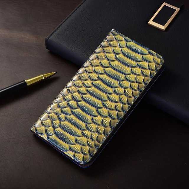 PHOPEER Echtes Leder Handyhülle für Samsung Galaxy S25 S24 S23 S22 S21 S20 Ultra Plus FE Flip in Dunkelgrün - Bild 1