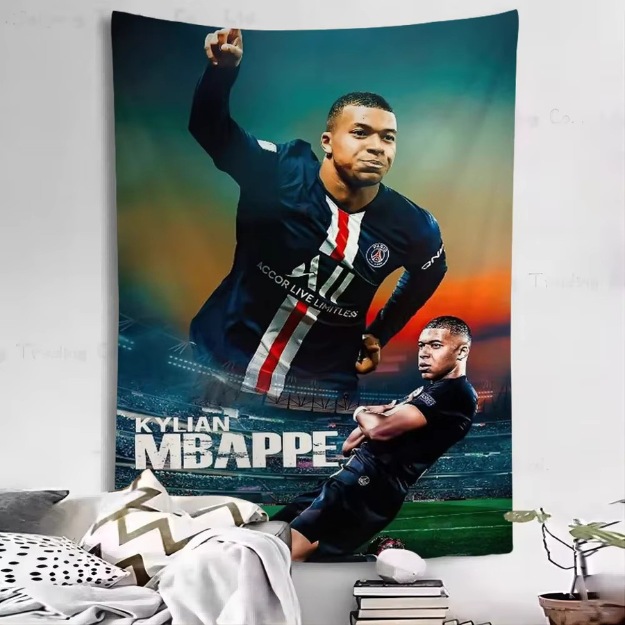 Mesuca Anime Tapestry K-Kylian M-Mbappe Super Star Wanddeko Mehrfarbig - Bild 2