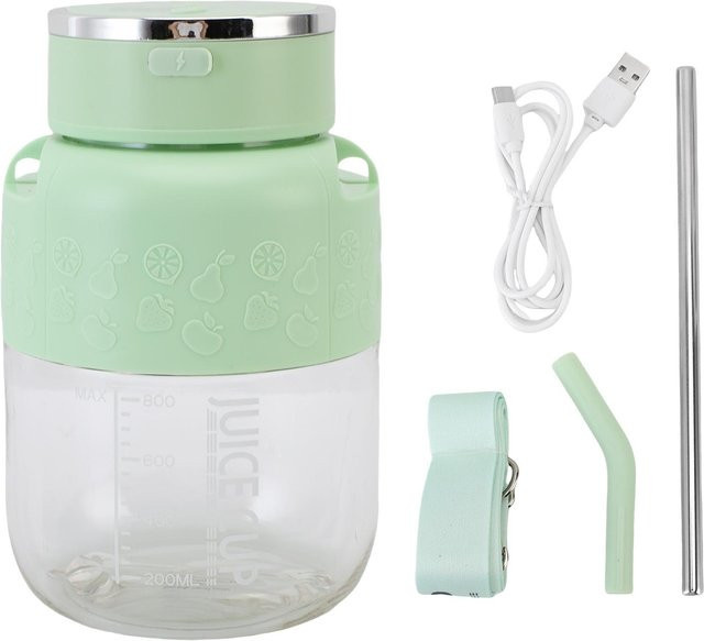 GoolRC Tragbarer elektrischer Entsafterbecher und Mixer, Wiederaufladbar, Grün, 800ml - Bild 1