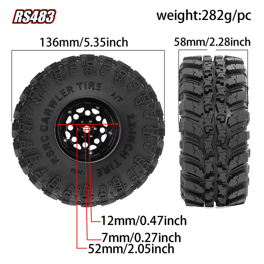 2.2RED SPIDER RC Crawler-Reifen und Beadlock-Felgen, 1:10, Zubehör - Bild 2