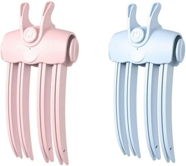 Meiteai-All Elektrische Haarspange für Locken, 2 Stück, Blau/Rosa - Bild 1