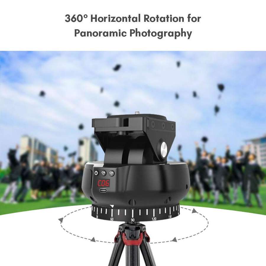 Andoer YT1200 motorisierter 2-Achsen-Panoramakopf mit 360-Grad-Drehung in Schwarz - Bild 2