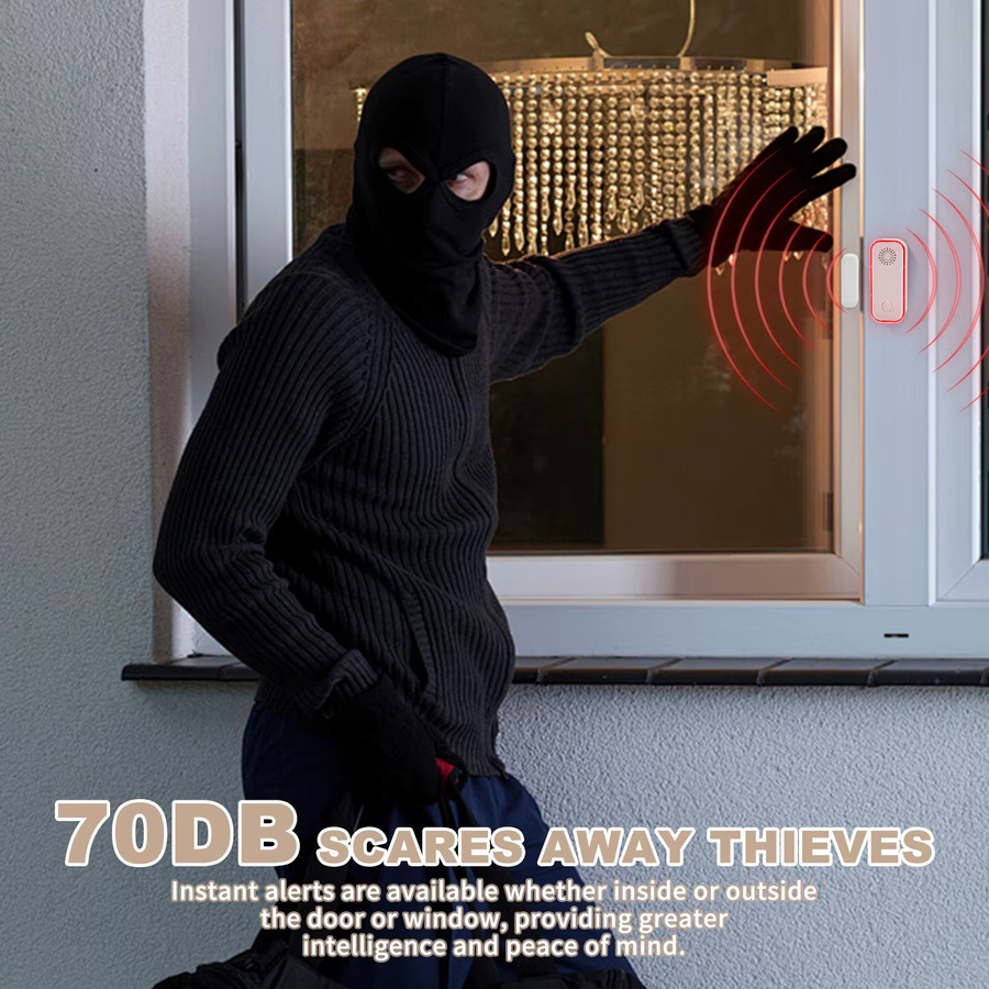 Tuya Smart WiFi Fenster-Vibrationsalarm mit App-Steuerung und Alexa/Google Home Kompatibilität, Weiß - Bild 4