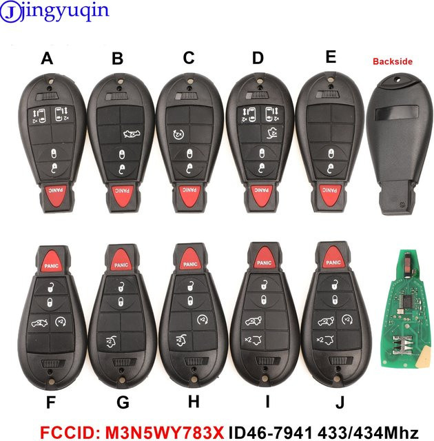 Jingyuqin Smart Remote Key Fob für Chrysler und Jeep Grand Cherokee, Farbe: Schwarz, 433MHz - Bild 1