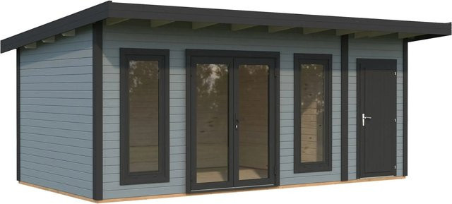 Palmako Holz-Gartenhaus Aurelia mit Pultdach in Hellgrau, B: 586 cm, T: 300 cm - Bild 1
