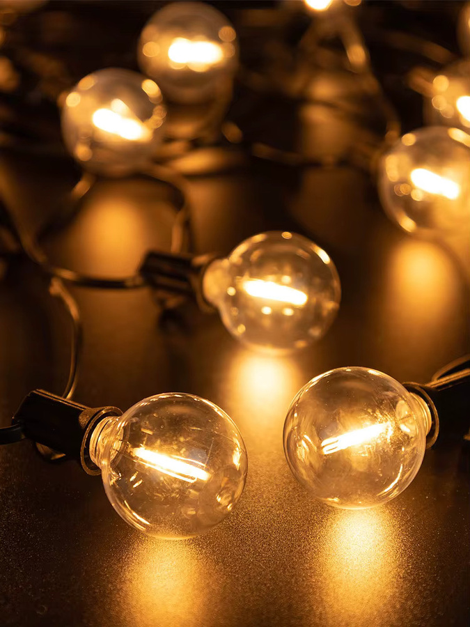 Grensk LED Festoon-Lichterkette G40 in Warmweiß, bruchsichere Außenbeleuchtung mit E12 Fassung, wasserdicht und verbindbar - Bild 4