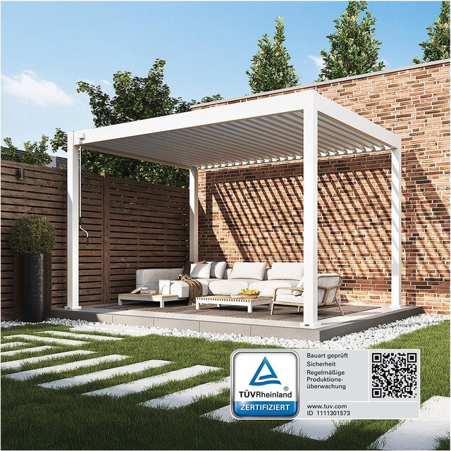 Weide Classic Pavillon Terrassenüberdachung aus Aluminium in Weiß, B/T: 400 x 300 cm - Bild 2