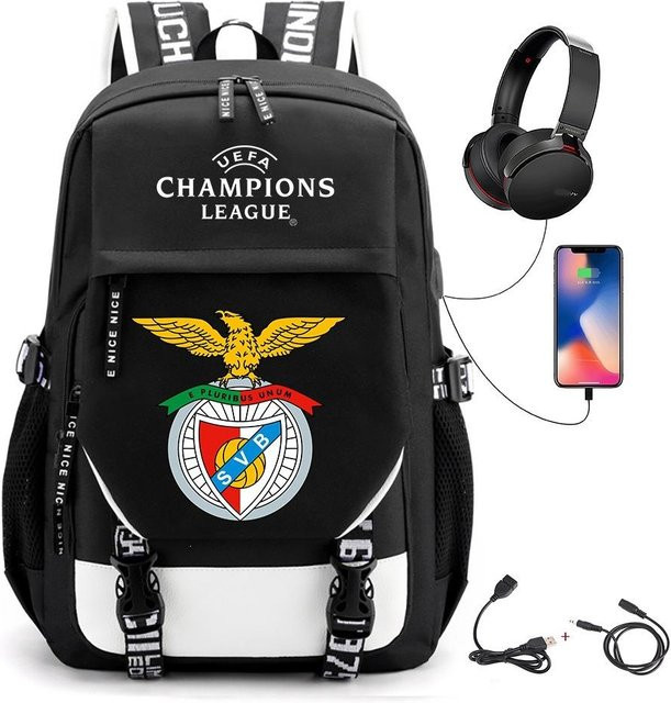 3-teiliges Schulrucksack-Set für Schüler in Schwarz aus Oxford-Stoff mit großem Fassungsvermögen inklusive Schultergurt und Federmäppchen - Bild 1