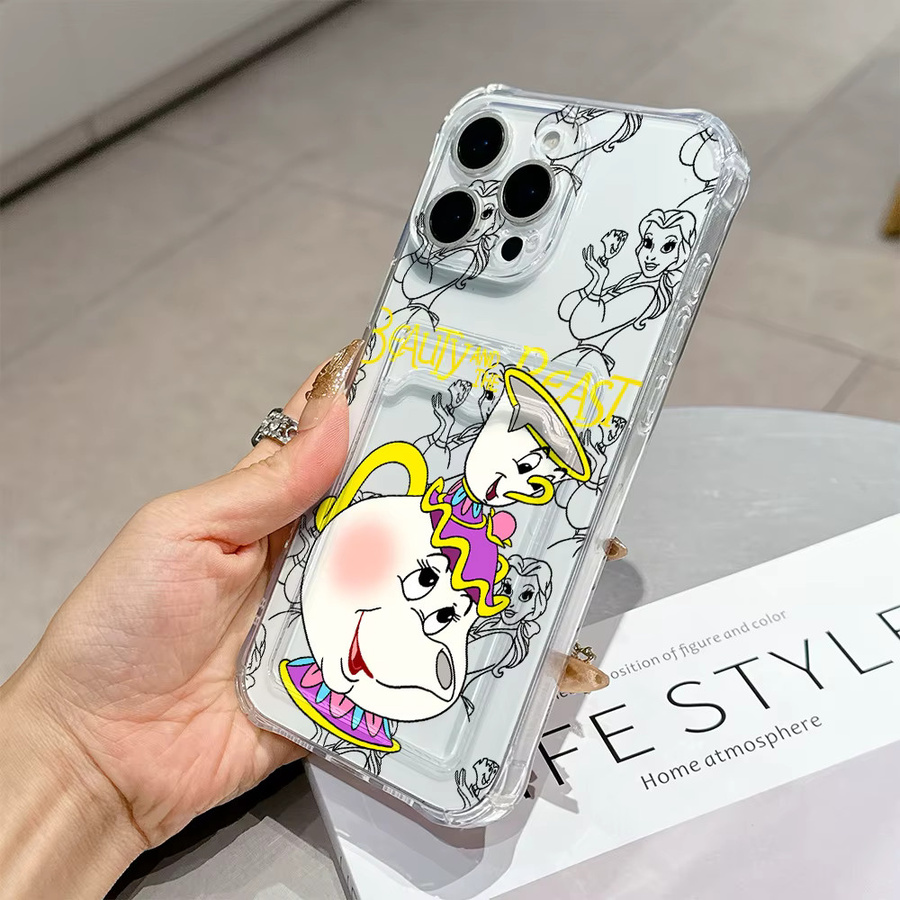 Transparente Handyhülle mit Kartenhalter für Samsung Galaxy S26 S25 S24 S23 S22 S21 FE Edge Ultra M53 M54 5G im Mulan Prinzessin Design - Bild 2