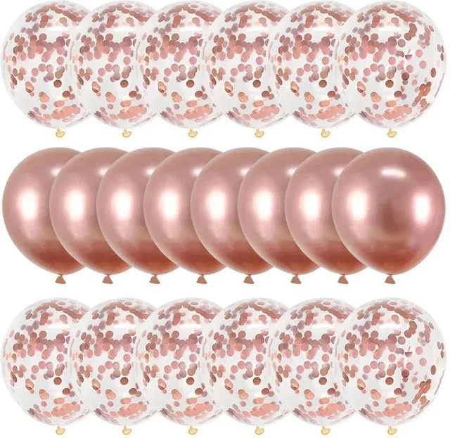 20 Stück Rose Gold Metall Latex Konfetti Luftballons von BALONAQ für Hochzeit, Geburtstag und Party-Dekoration - Bild 1