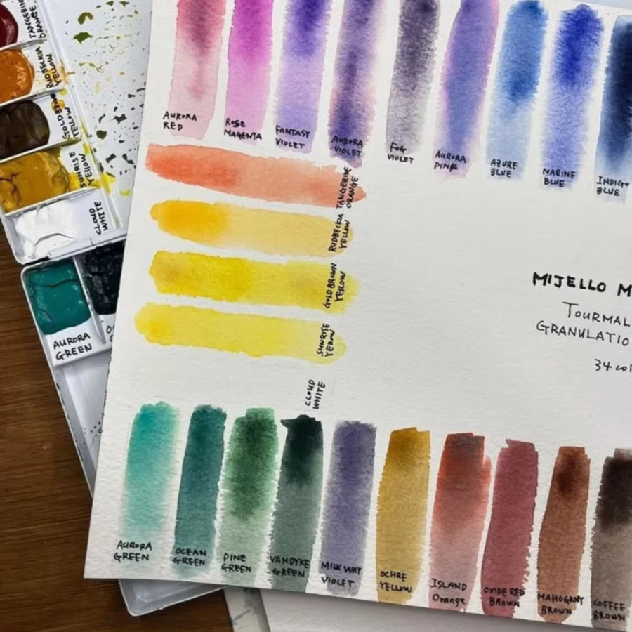Mijello Gold Class Mission Tourmaline Two Tone Granulation Aquarellfarbe für Profis, Multicolour, 15 ml - Bild 1