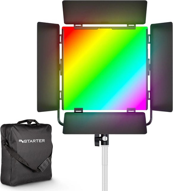 Instarter RGB LED Videoleuchte 60W Studioleuchte mit Bluetooth und Dimmfunktion, Schwarz/Multicolour - Bild 1