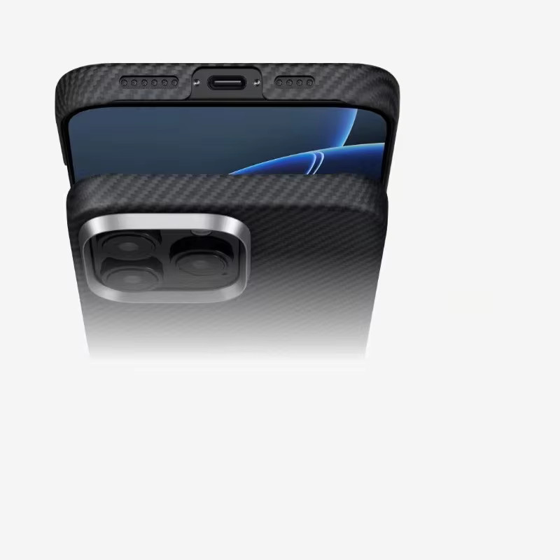 PITAKA Schutzhülle für iPhone 16 Pro Max mit Kohlefaser-Rückseite in Schwarz - Bild 3