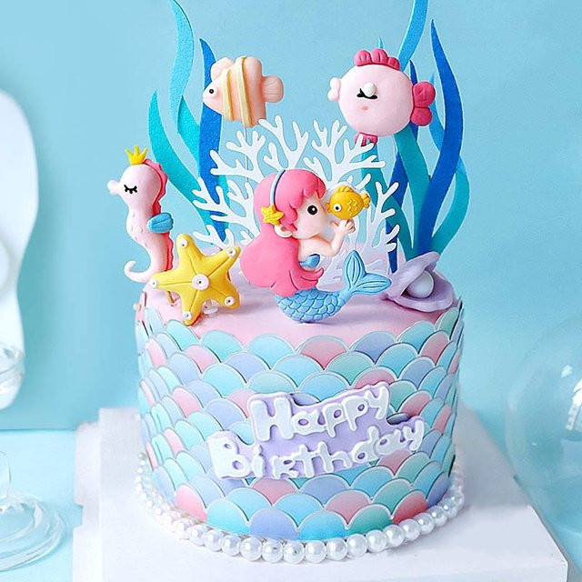 Fisch und Meerestiere Kuchen Topper in Mehrfarbig für Geburtstag und Baby Shower Dekoration - Bild 1